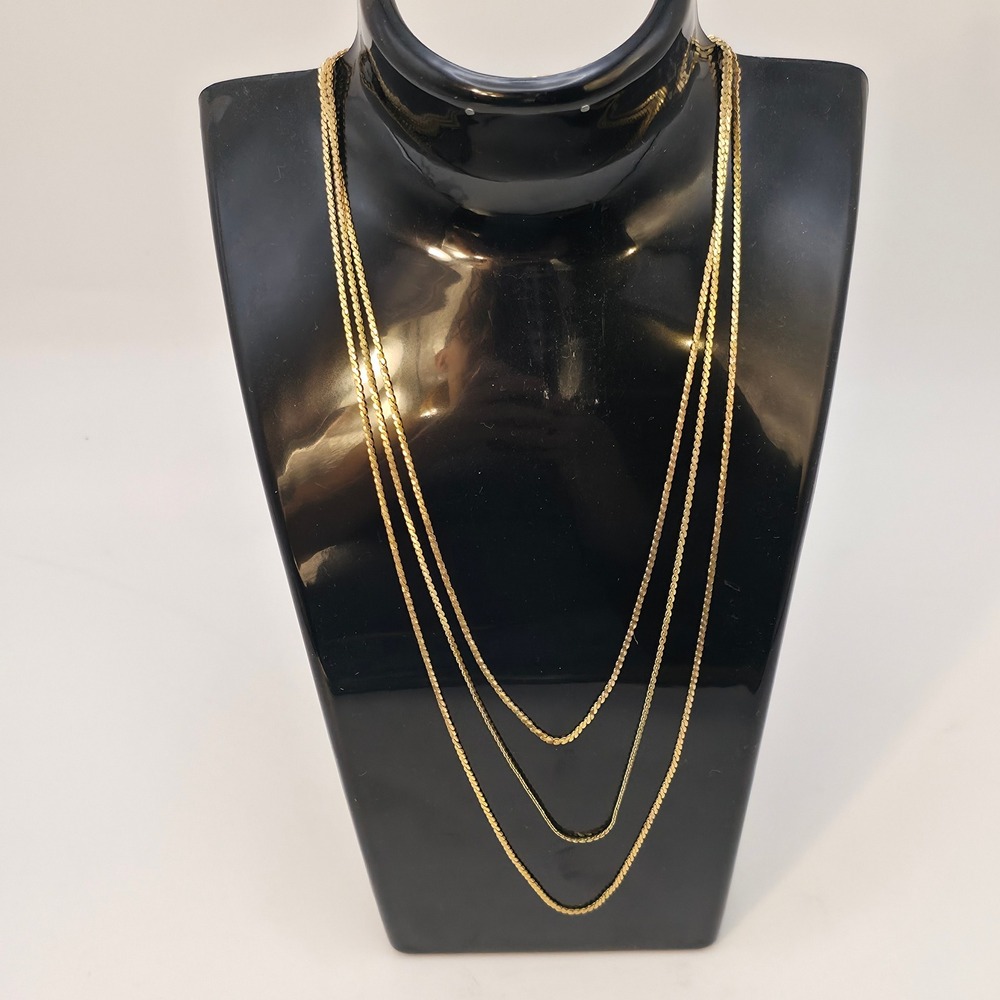 AJC Necklace Women 18in Gold Excellent Triple Strand 1/20 12K Gold Filled